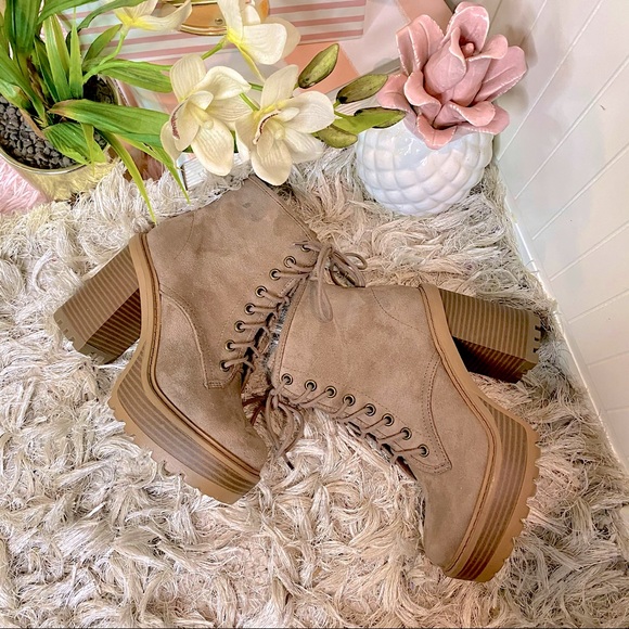 Soda Shoes - Suede Lace-Up Heels